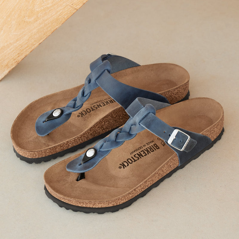 GIZEH BRAID - BLU MARINO - PELLE OILATA