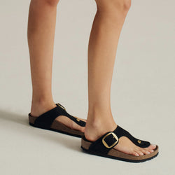 GIZEH BIG BUCKLE - NOIR - NUBUCK
