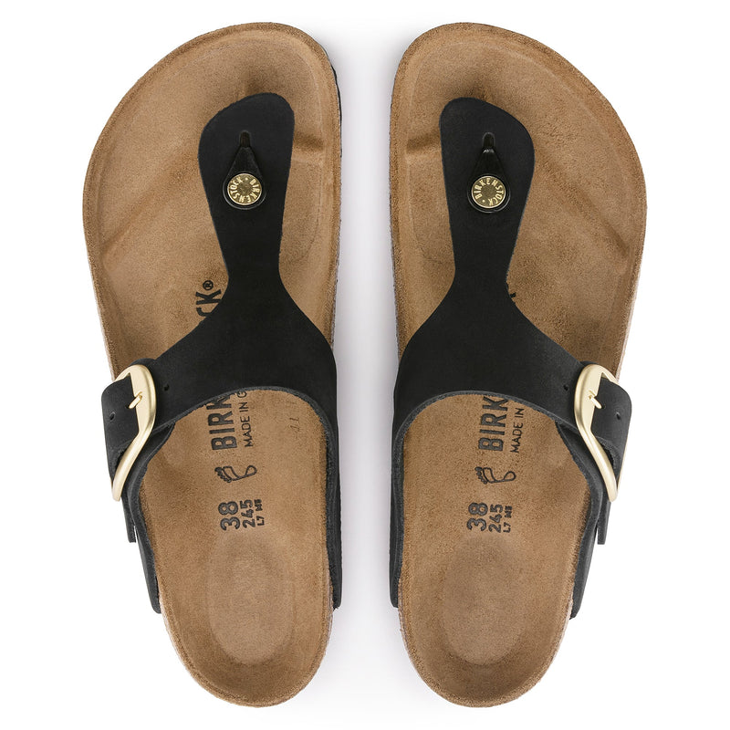 GIZEH BIG BUCKLE - NOIR - NUBUCK